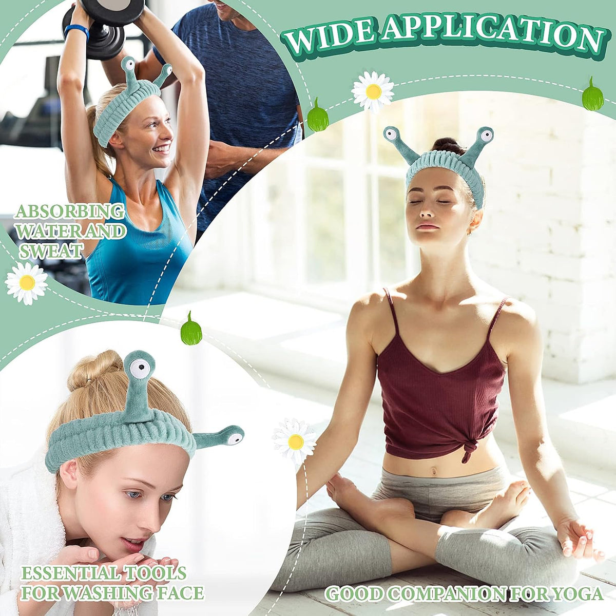 BeautyBarkeen Cute Spa Headband, Soft Stretchy Hair Band for Skincare, Makeup & Face Washing