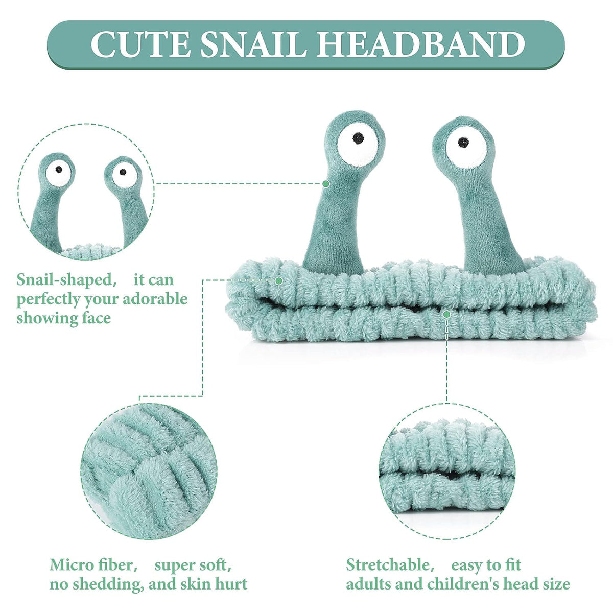 BeautyBarkeen Cute Spa Headband, Soft Stretchy Hair Band for Skincare, Makeup & Face Washing