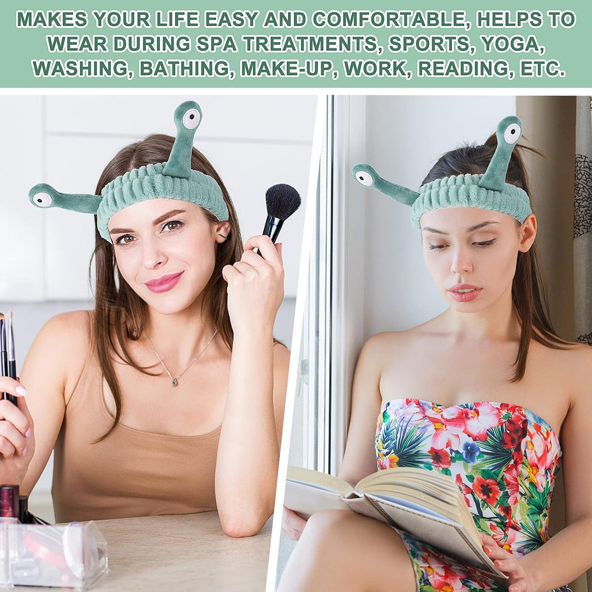 BeautyBarkeen Cute Spa Headband, Soft Stretchy Hair Band for Skincare, Makeup & Face Washing